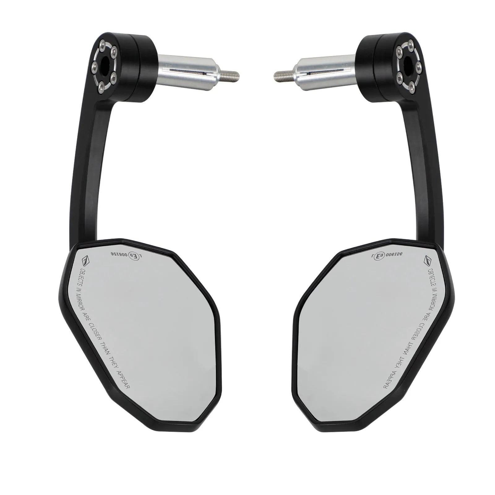 Artudatech CNC Aluminum Handlebar End Mirror 7/8" Black Long BAR End Mirrors Motorcycle