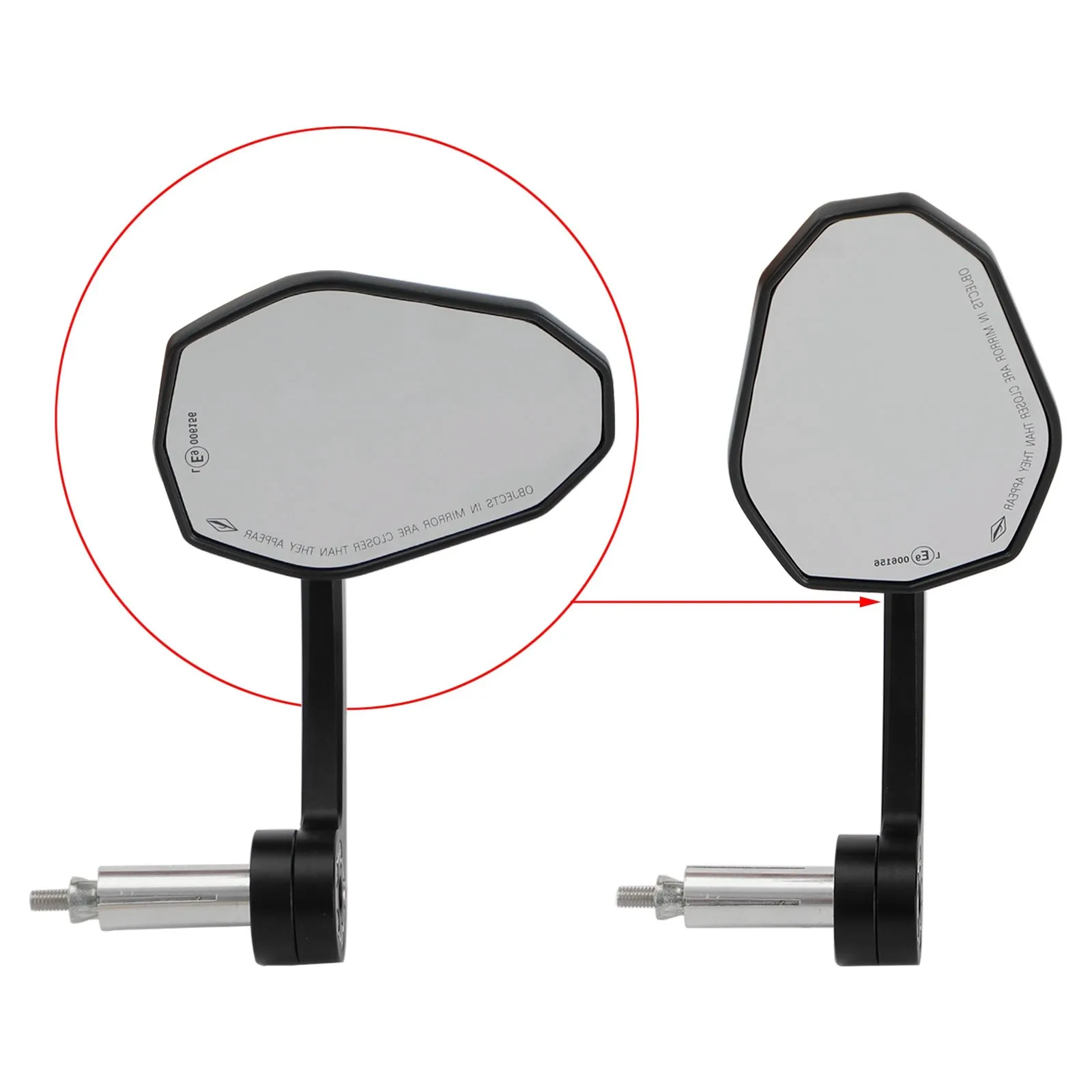 Artudatech CNC Aluminum Handlebar End Mirror 7/8" Black Long BAR End Mirrors Motorcycle