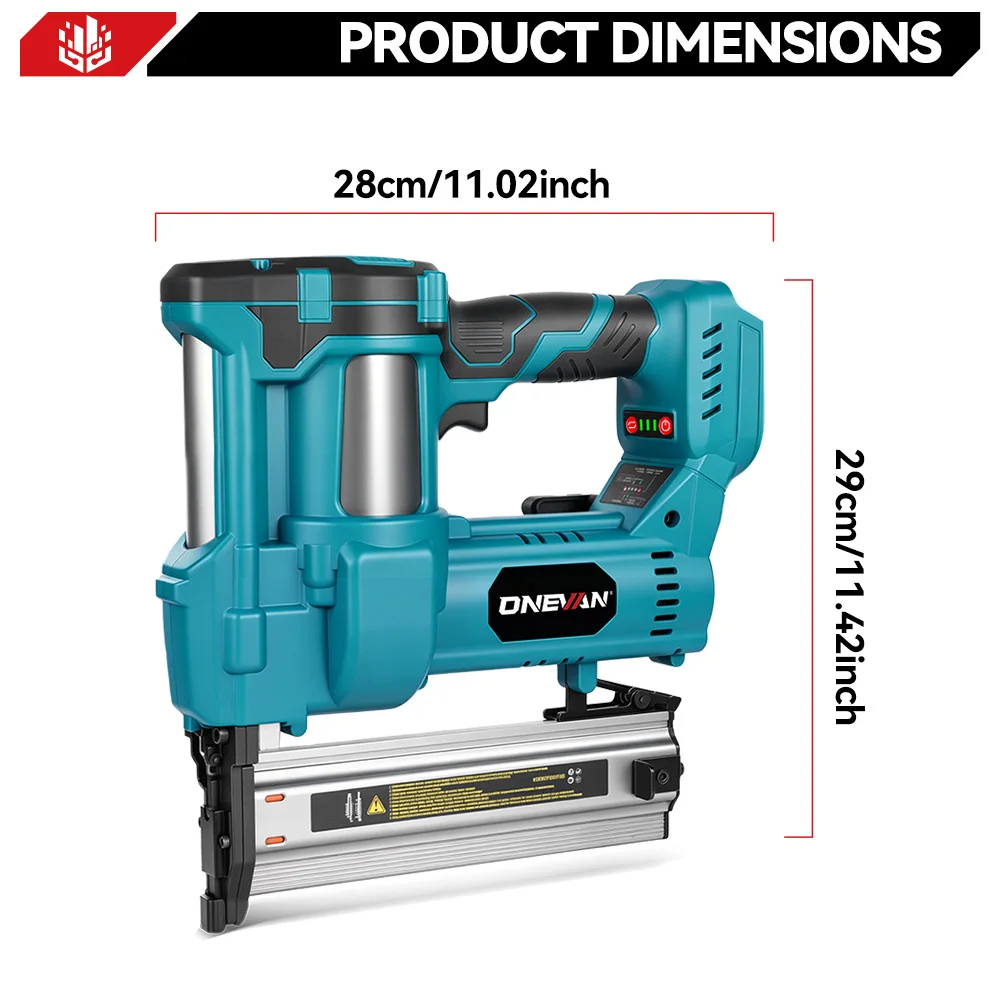 ONEVAN 2in1 Brushless Electric Nail Gun F15-F50 K410-K4 Cordless 2Gear Stapler Framing Nailer Power Tool For 21V 18V Battery