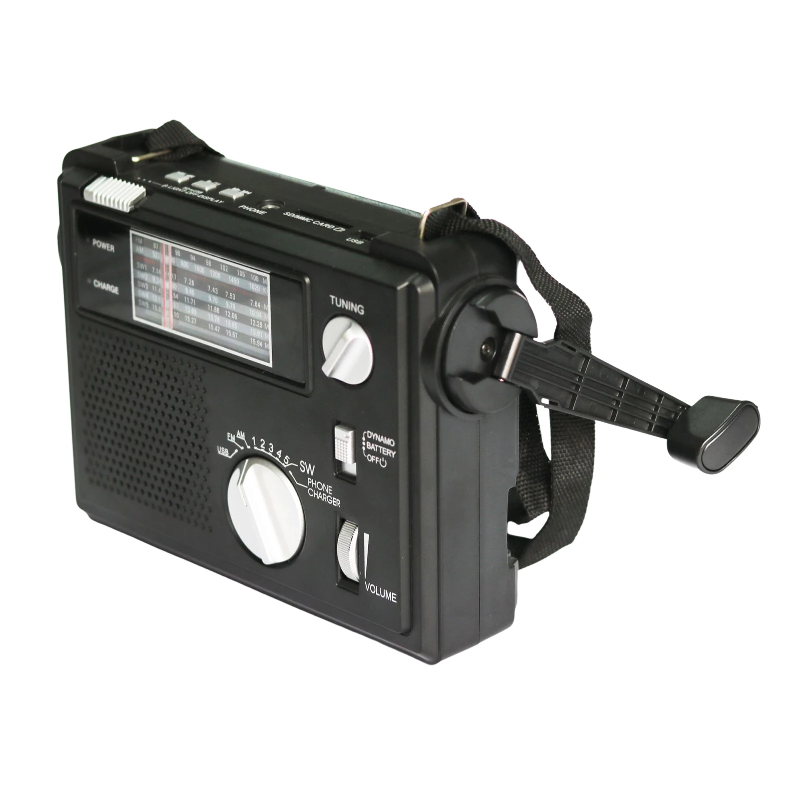 Emergency Radio Portable Emergency Radio Weather Alert Radio With Cellphone Charging Hand Crank & Battery Operated SOS Alarm