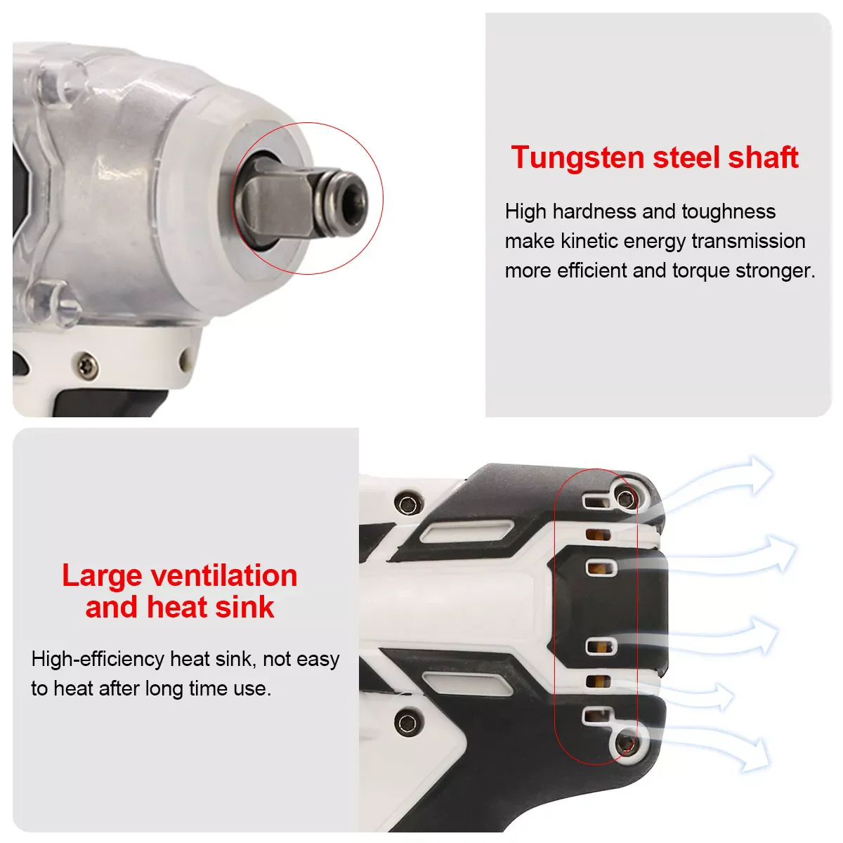 580NM Cordless Electric Impact Wrench 1/2 inch Power Tools Compatible Makita 21V 1/2PCS Battery Wrench with Toolbox Set