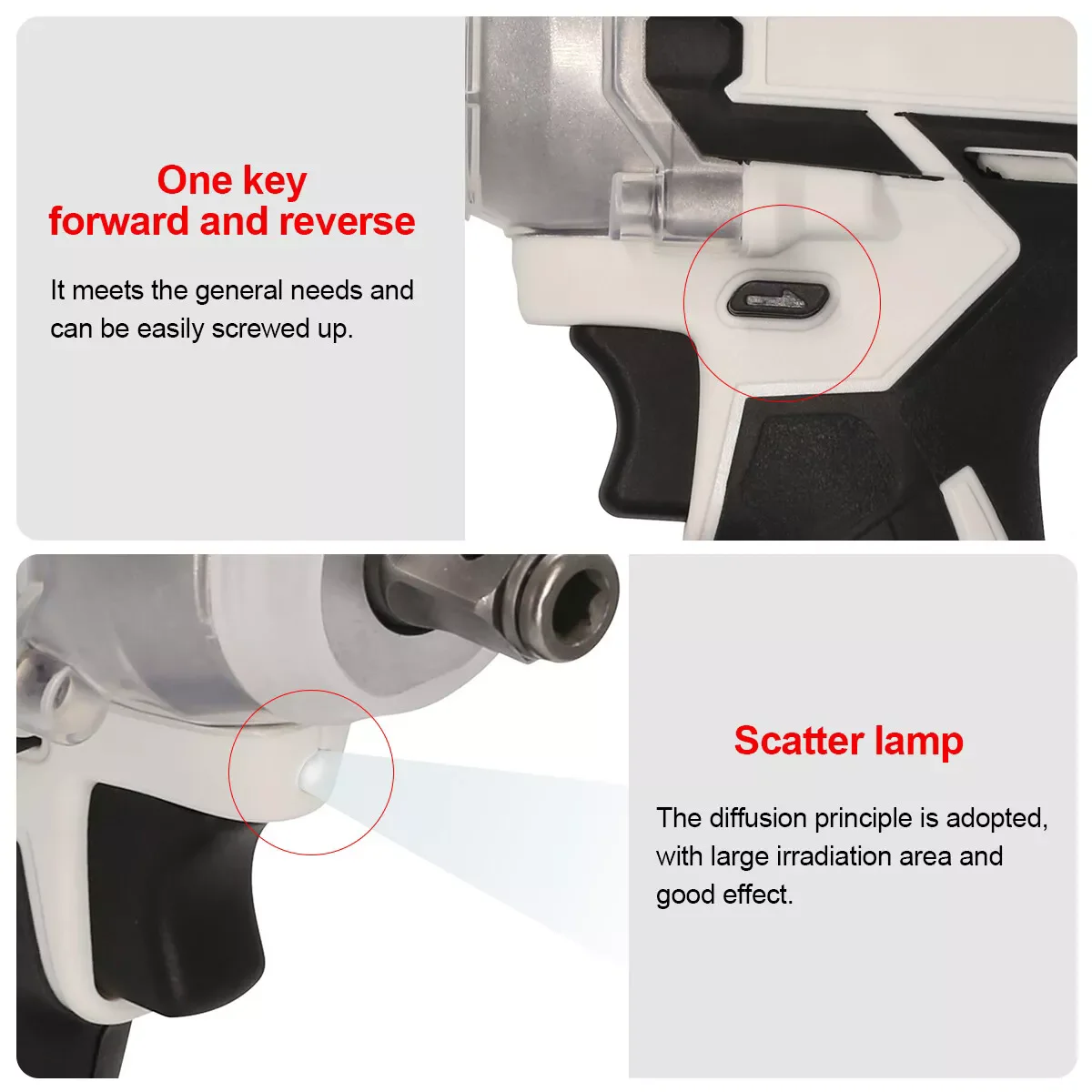 580NM Cordless Electric Impact Wrench 1/2 inch Power Tools Compatible Makita 21V 1/2PCS Battery Wrench with Toolbox Set