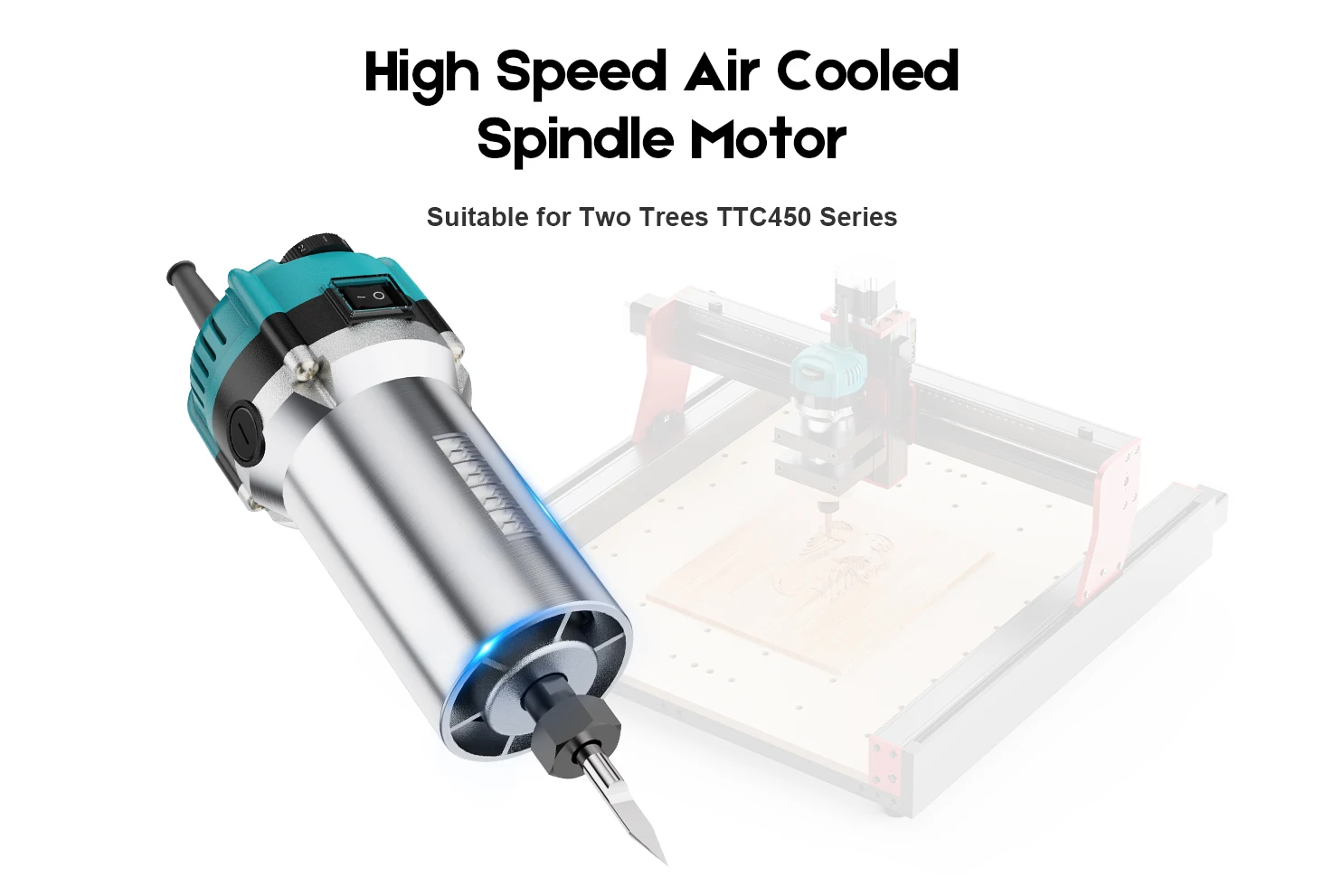 Twotrees 30000RPM Wood Router Trimmer Kit 800W Spindle for CNC Machine TTC450 TTC450PRO Engraver Wood Router Compact Router Tool