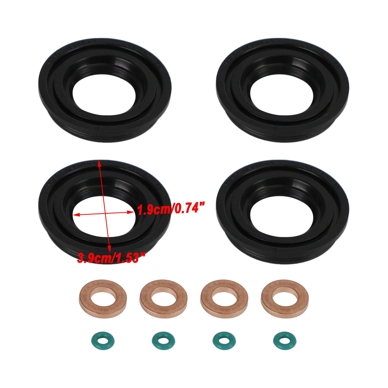 Artudatech 4PCS Injector Seals Fit Ford Transit MK3 MK6 MK7 2.0 2.2 2.4 TDCI TDDI