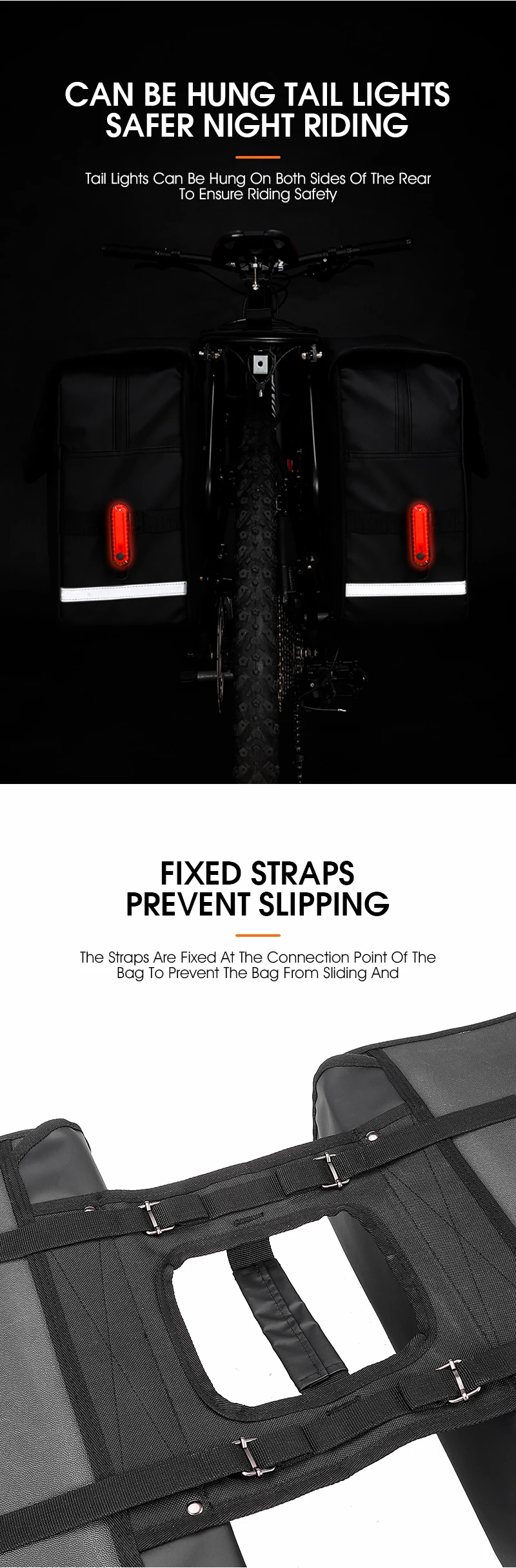 WEST BIKING Waterproof Bike Panniers Bag 36L Large Capacity Bicycle Trunk Bag Luggage Carrier MTB Rear Rack Bags For Travel