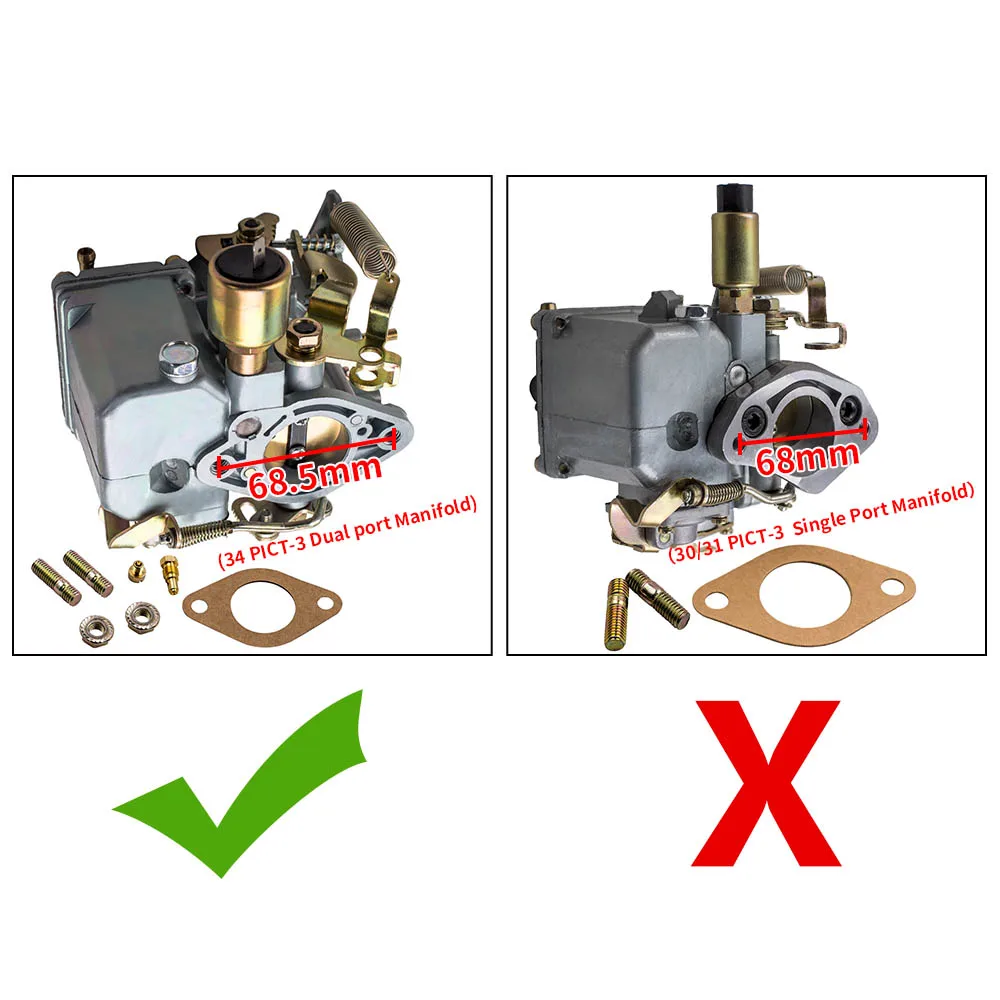 34 PICT-3 Carburetor Carby With 12V Electric Choke for VW Beetle 113129031K Alloy Brand New