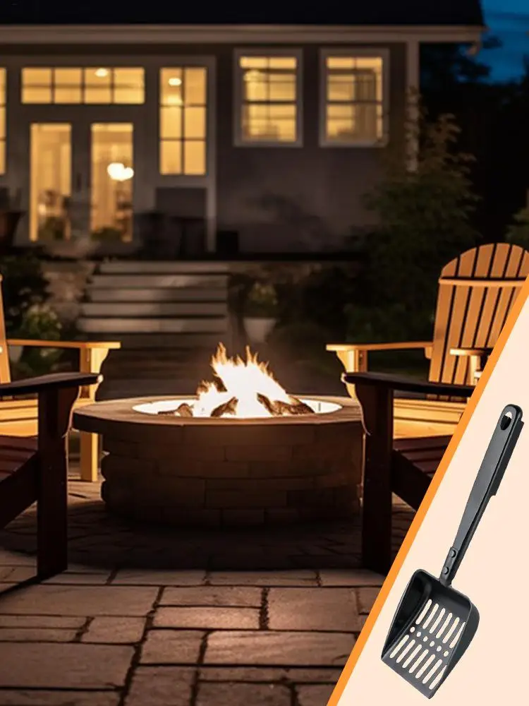 Metal Fireplace Ash Hollow Out Wood Stove Ash Sifter Charcoal Shovel Fireplace Tools Iron Coal Shovel for Wood Stove
