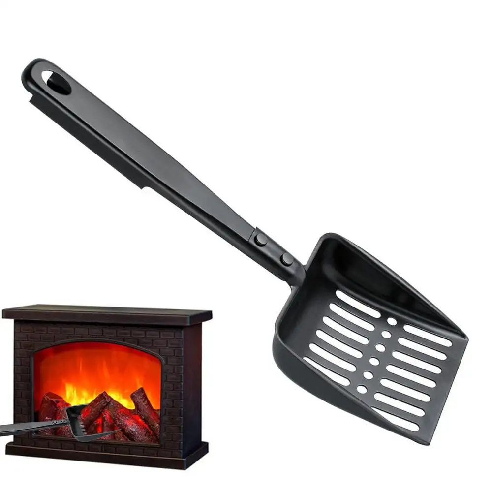 Metal Fireplace Ash Hollow Out Wood Stove Ash Sifter Charcoal Shovel Fireplace Tools Iron Coal Shovel for Wood Stove