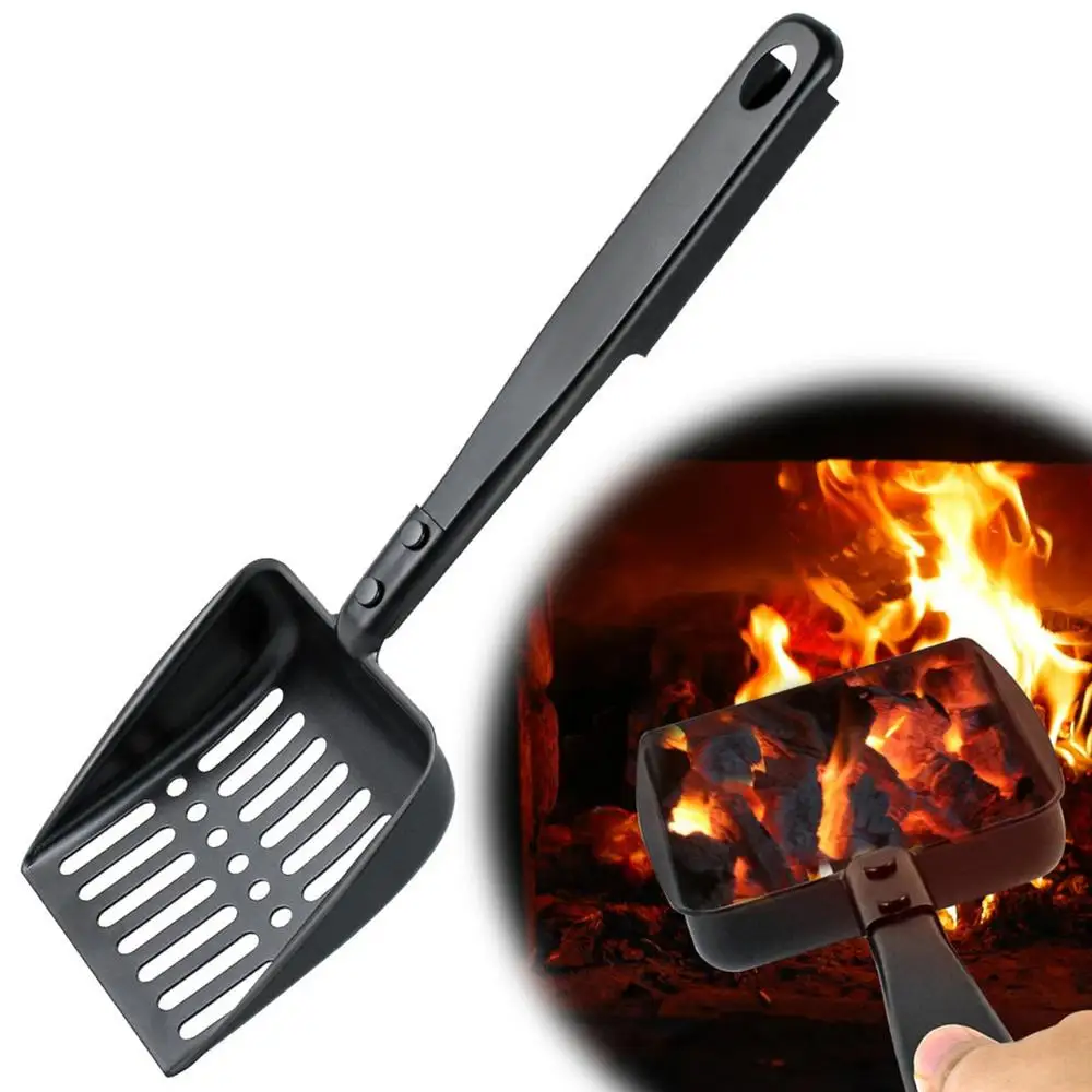 Metal Fireplace Ash Hollow Out Wood Stove Ash Sifter Charcoal Shovel Fireplace Tools Iron Coal Shovel for Wood Stove
