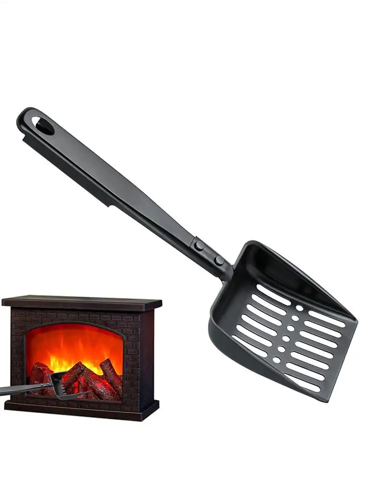 Metal Fireplace Ash Hollow Out Wood Stove Ash Sifter Charcoal Shovel Fireplace Tools Iron Coal Shovel for Wood Stove