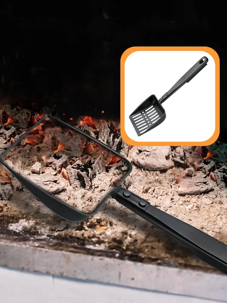Metal Fireplace Ash Hollow Out Wood Stove Ash Sifter Charcoal Shovel Fireplace Tools Iron Coal Shovel for Wood Stove