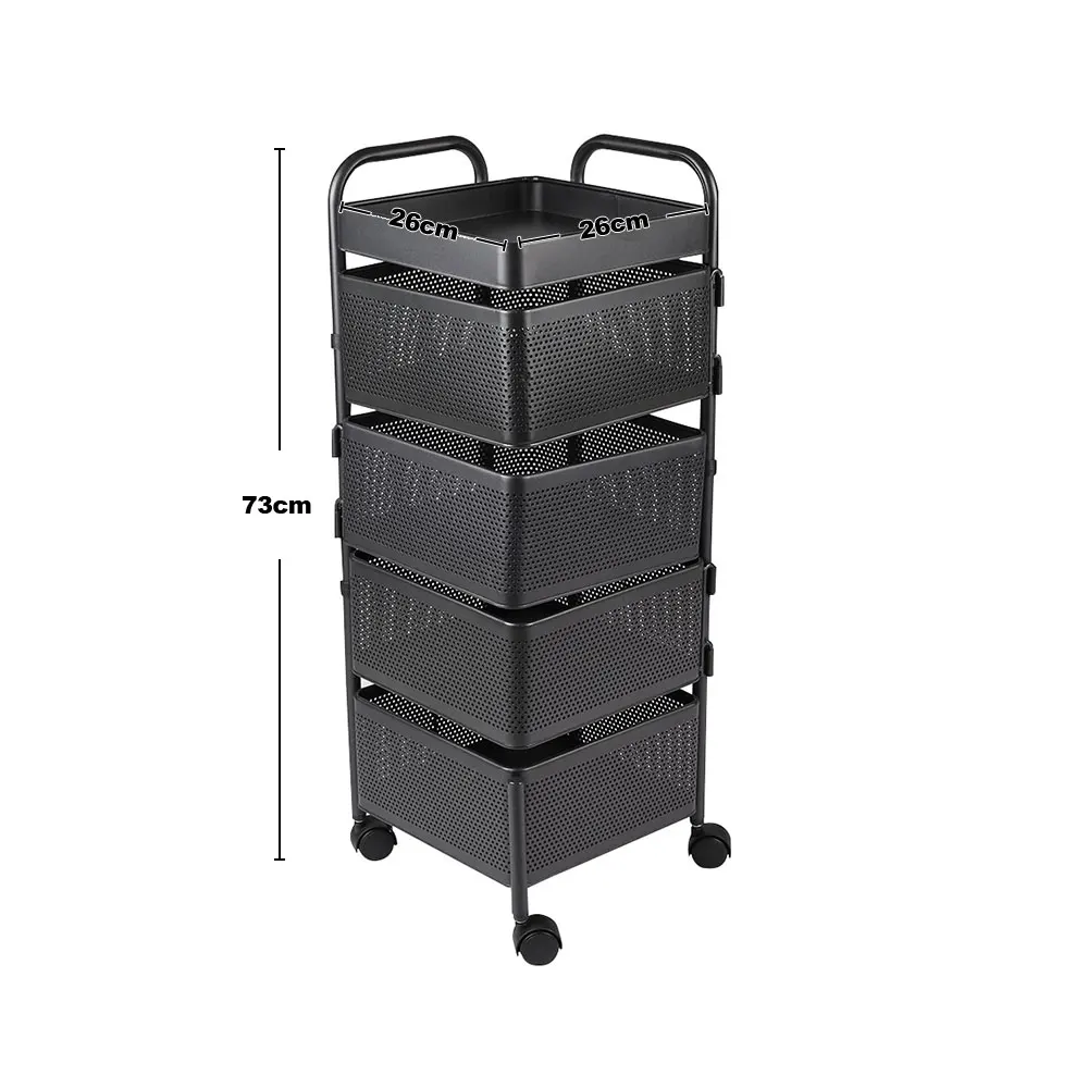 Voltsify 4-Tier Kitchen Storage Rack with Wheels, 26cm W x 26cm D x 73cm H