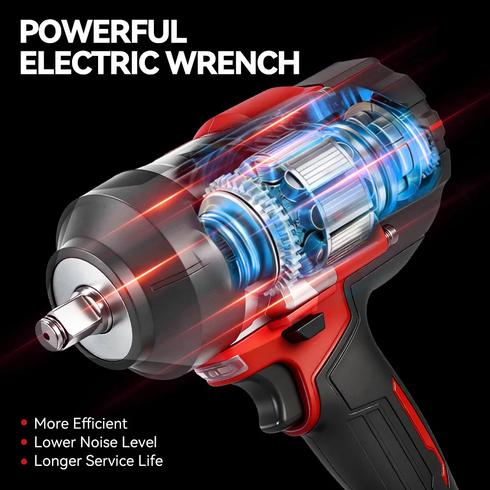 ONEVAN 2800N.M Brushless Electric Impact Wrench 1/2 Inch Cordless Torque Wrench Drill Power Tool For Makita 18V Battery Pin