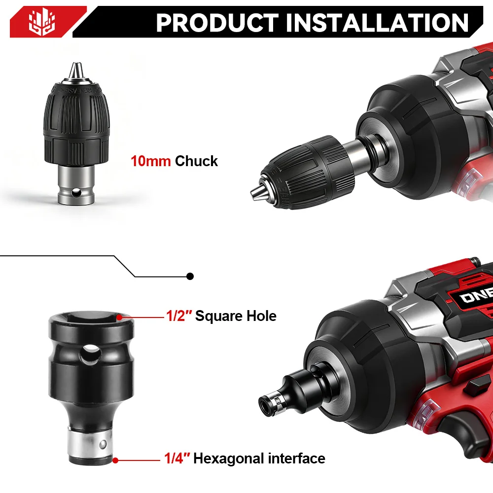 ONEVAN 2800N.M Brushless Electric Impact Wrench 1/2 Inch Cordless Torque Wrench Drill Power Tool For Makita 18V Battery Pin