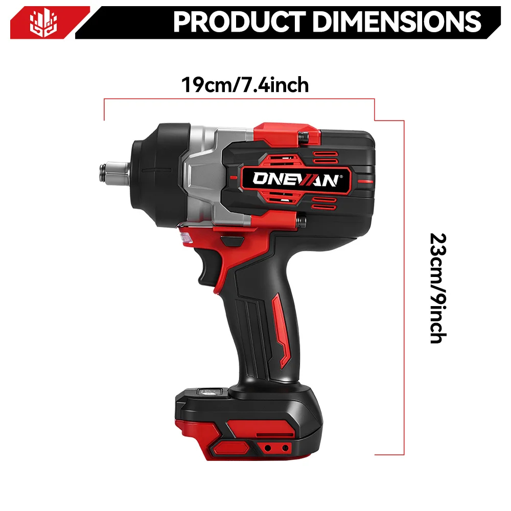 ONEVAN 2800N.M Brushless Electric Impact Wrench 1/2 Inch Cordless Torque Wrench Drill Power Tool For Makita 18V Battery Pin