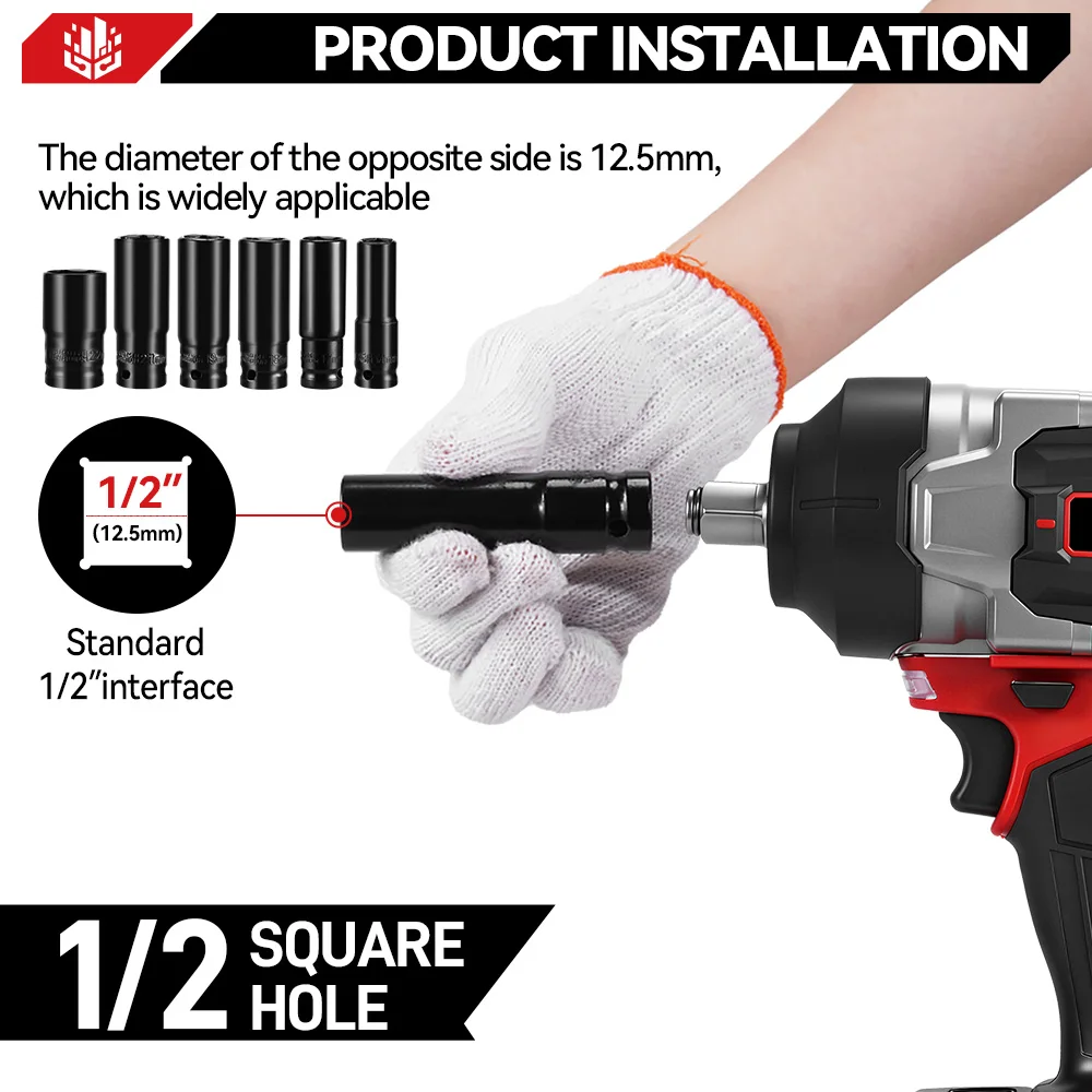 ONEVAN 2800N.M Brushless Electric Impact Wrench 1/2 Inch Cordless Torque Wrench Drill Power Tool For Makita 18V Battery Pin