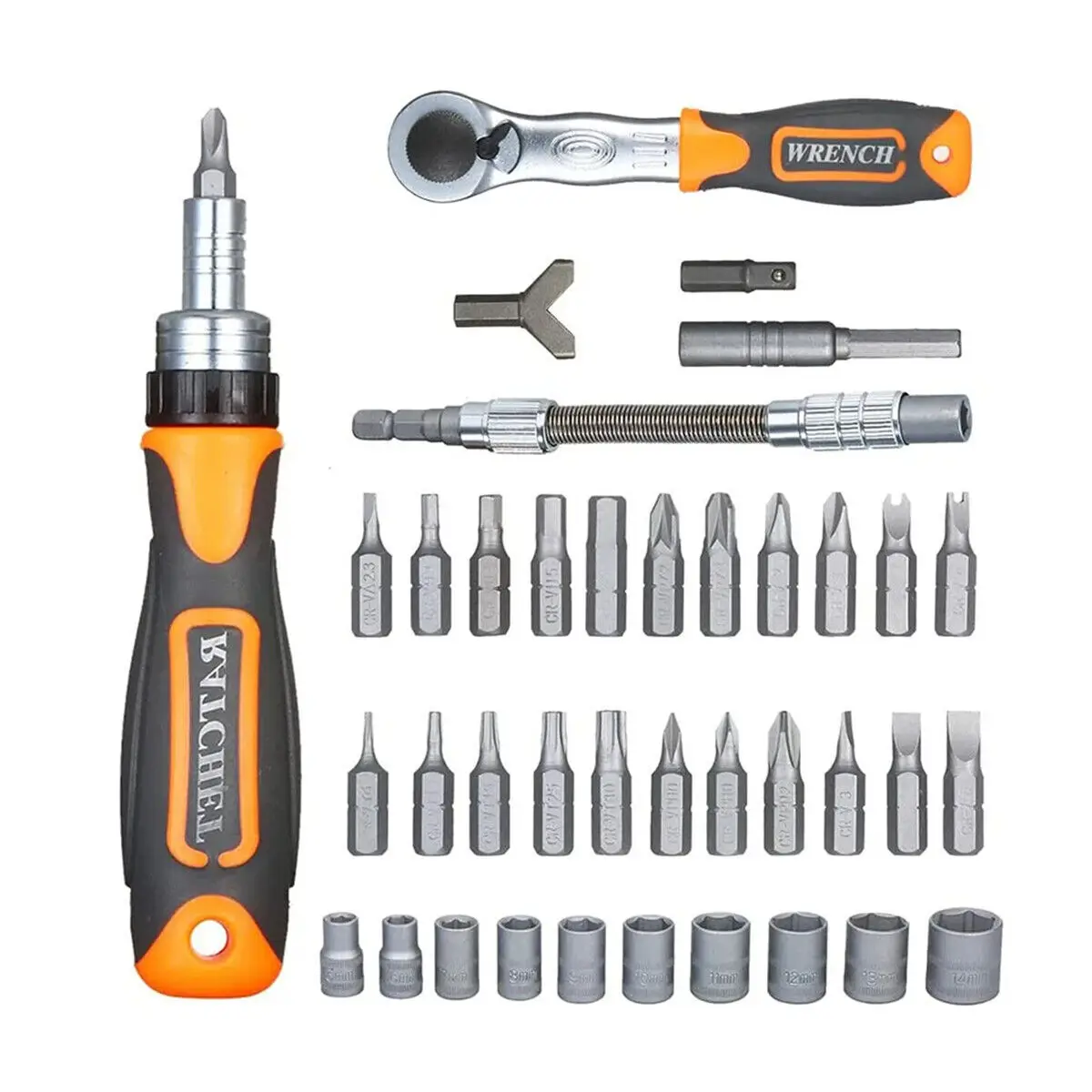 38 In 1 Multipurpose Screwdriver Bit Set Ratchet Cross Screwdriver Socket Wrench Set Household Wrenches Hand Labor Saving Tool