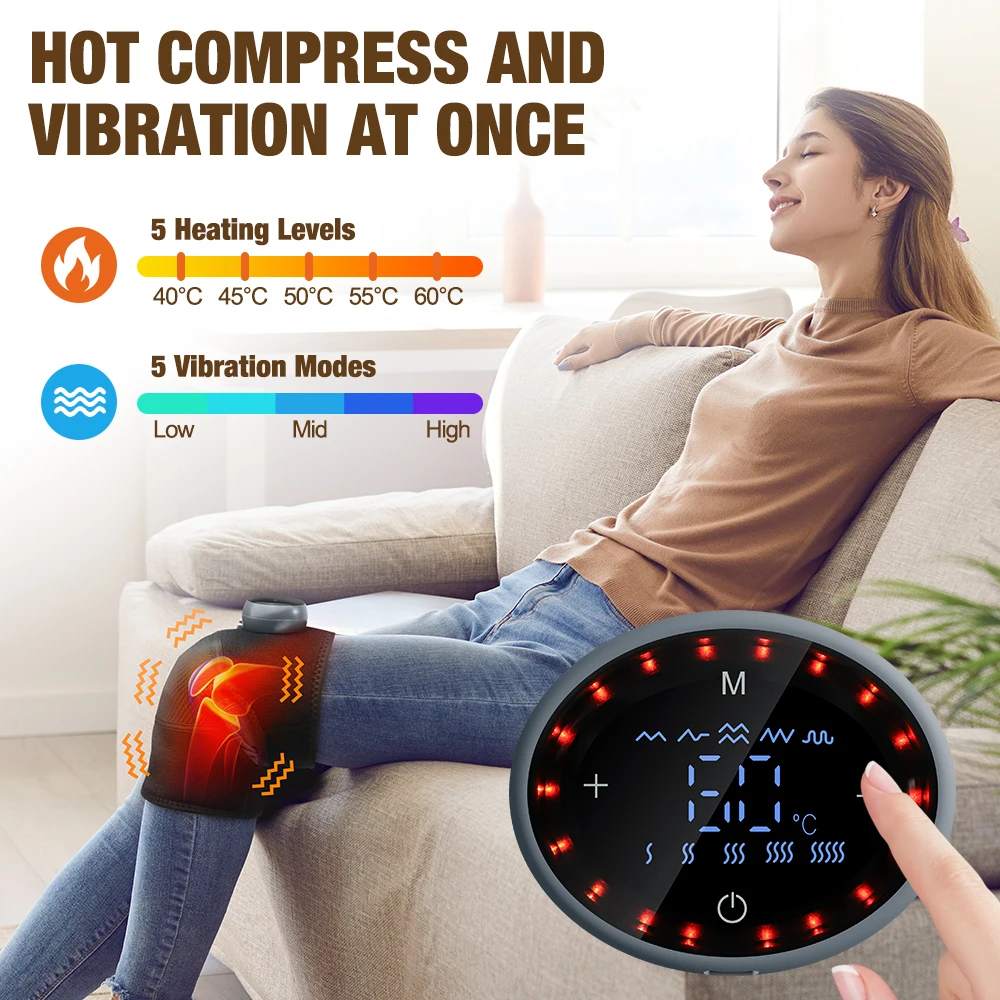 3 in 1 Heating Shoulder Massager Electric Knee Massage Blet Vibration Calf Heated Pad Hot Compress Joint Shoulder Steamer Device