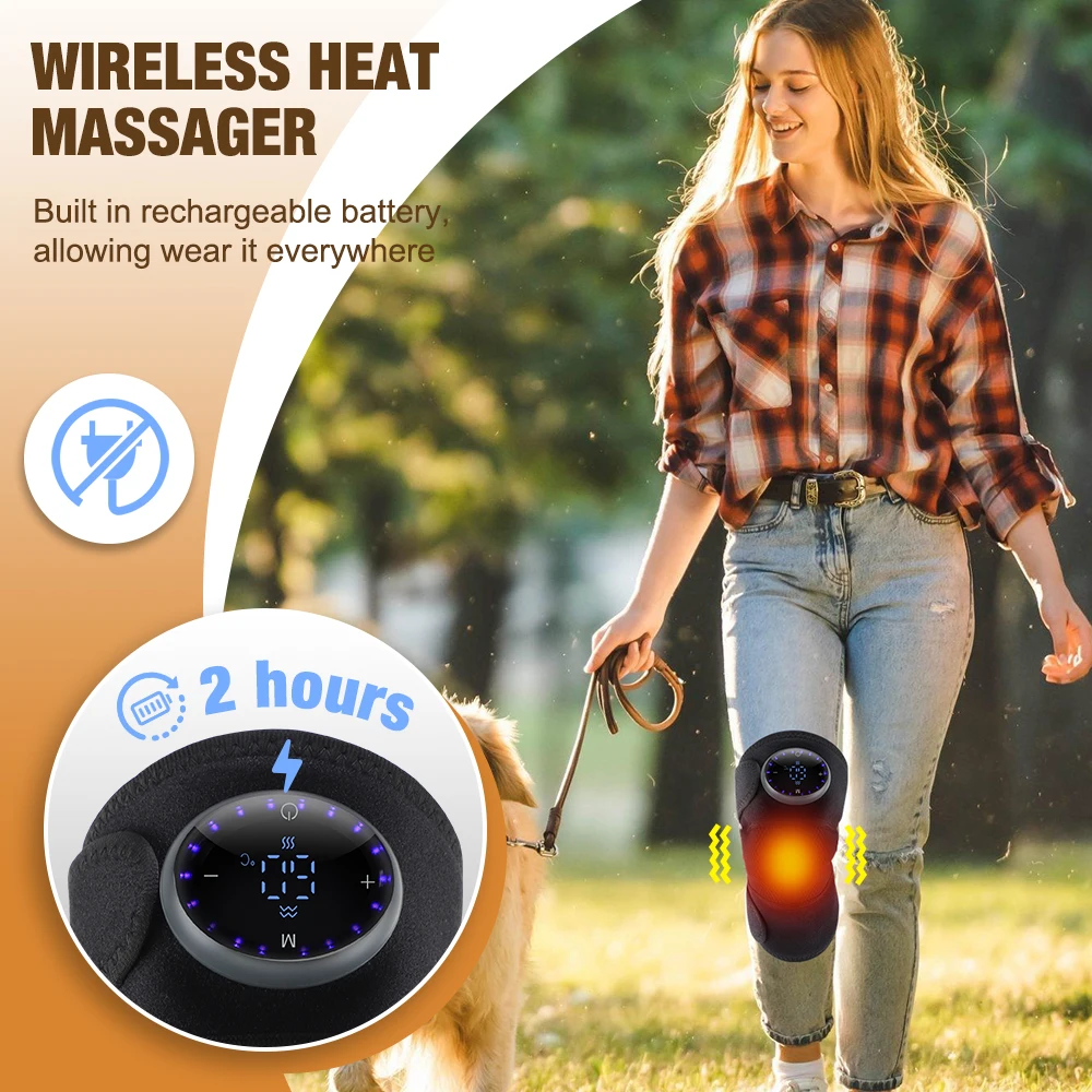 3 in 1 Heating Shoulder Massager Electric Knee Massage Blet Vibration Calf Heated Pad Hot Compress Joint Shoulder Steamer Device