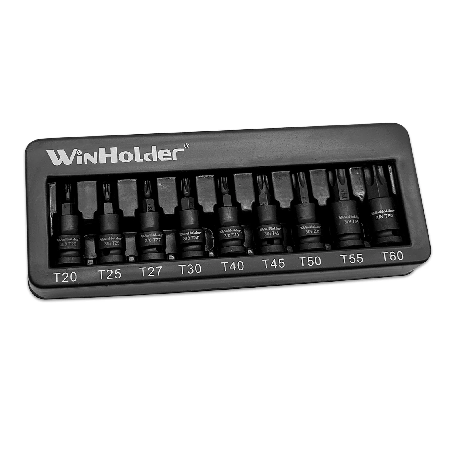 9PC 3/8" Drive Impact Torx Star Bit Sockets Set S2 Steel Bit Tool T20-T60 Sockets Bit