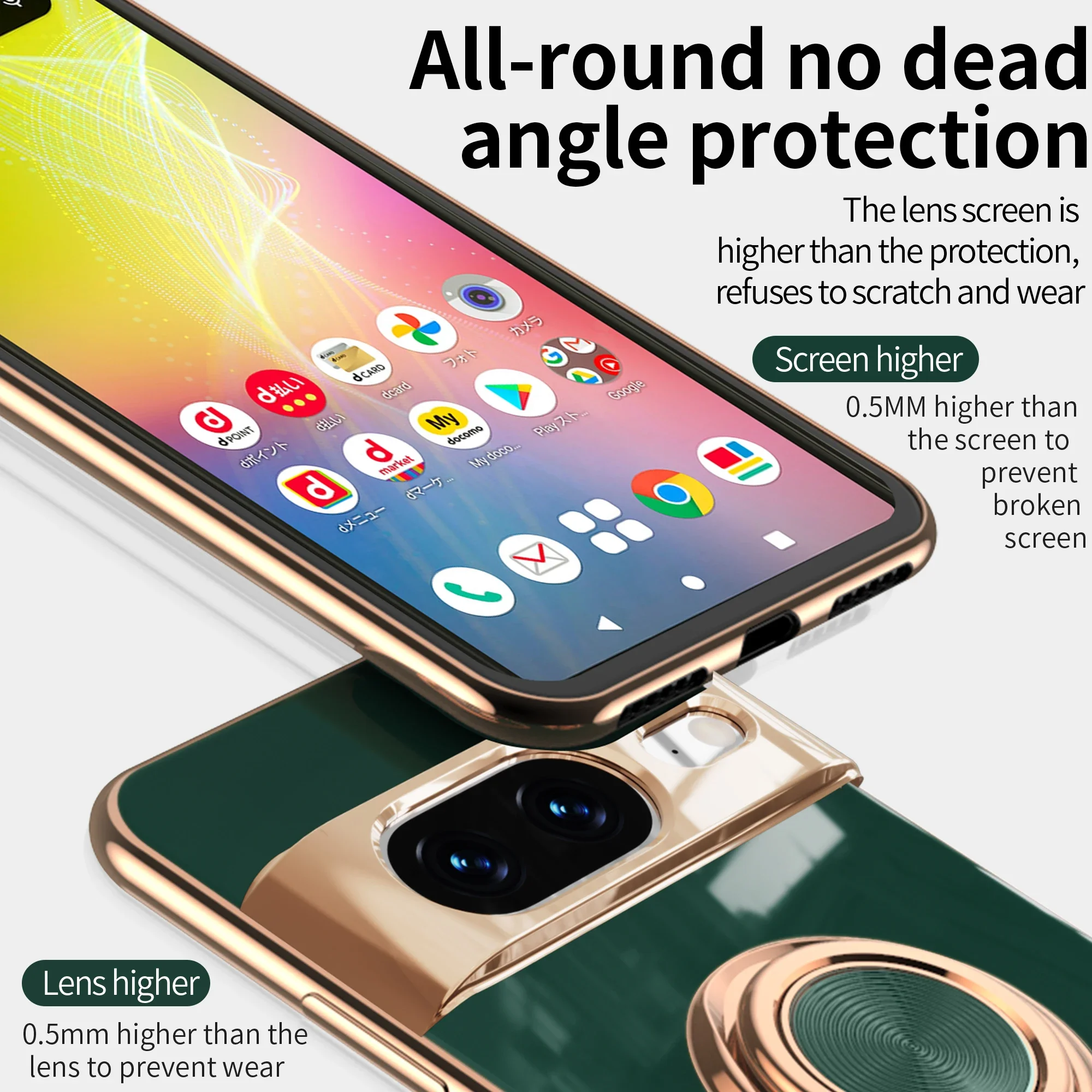 Flexbile Shockproof Plating Ring Holder Phone Case For Google Pixel 9 Pro XL 8A 8 Pro Cover Stand Back Shell Capa Funda Coque