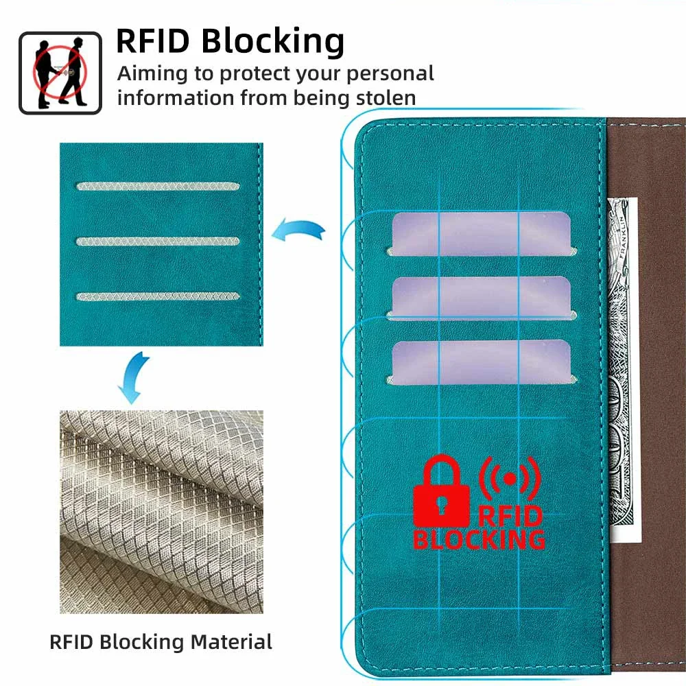 For Oneplus 9R Leather Flip Case Multi-color Magnet Buckle Protect Cover for Oneplus 9RT 9R 8T 8 pro 9 Pro Wallet Case With RFID