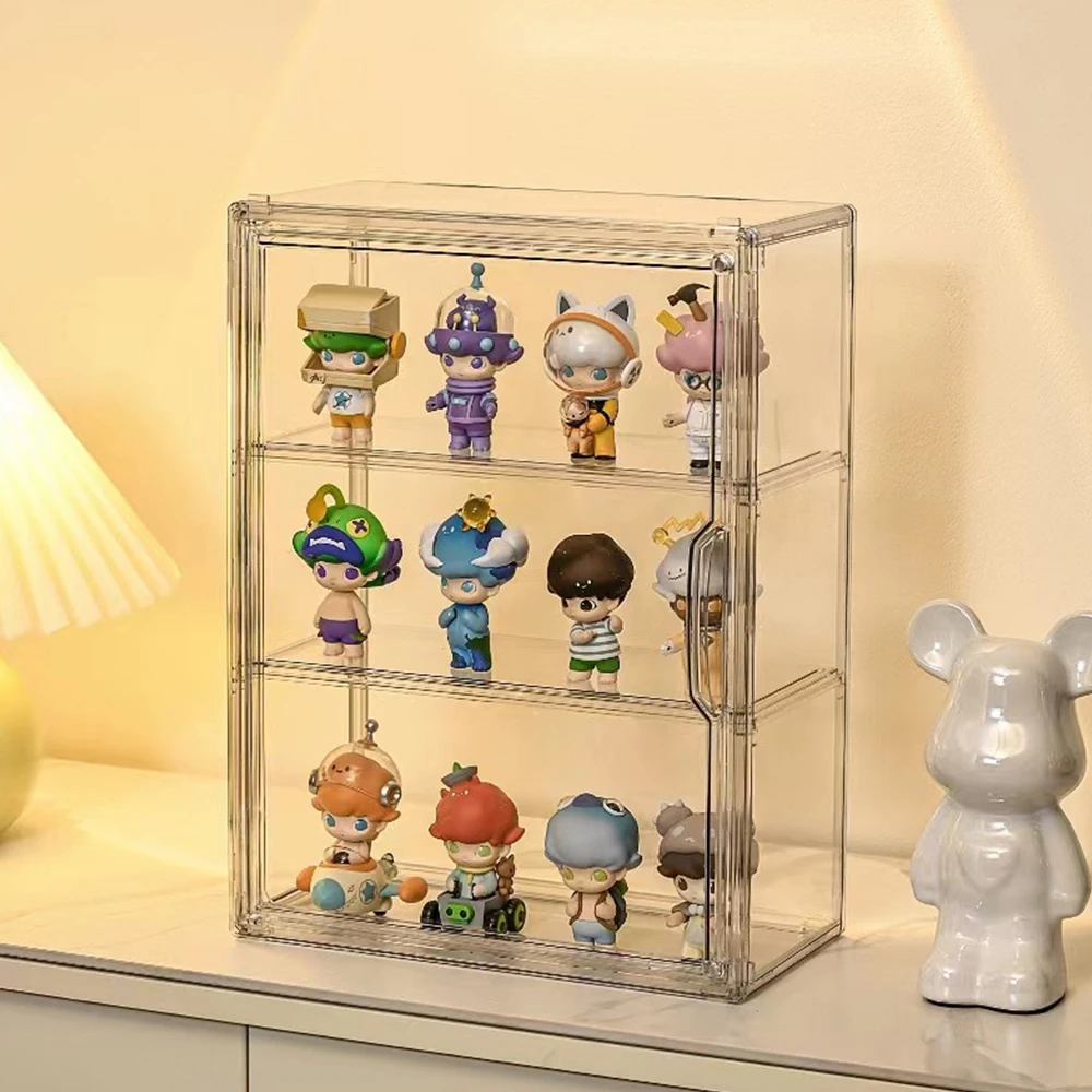 Voltsify Wall Mount Transparent 3-Tier Storage Display Case Hand-made Box Doll Frame Blind Box Storage Display Rack
