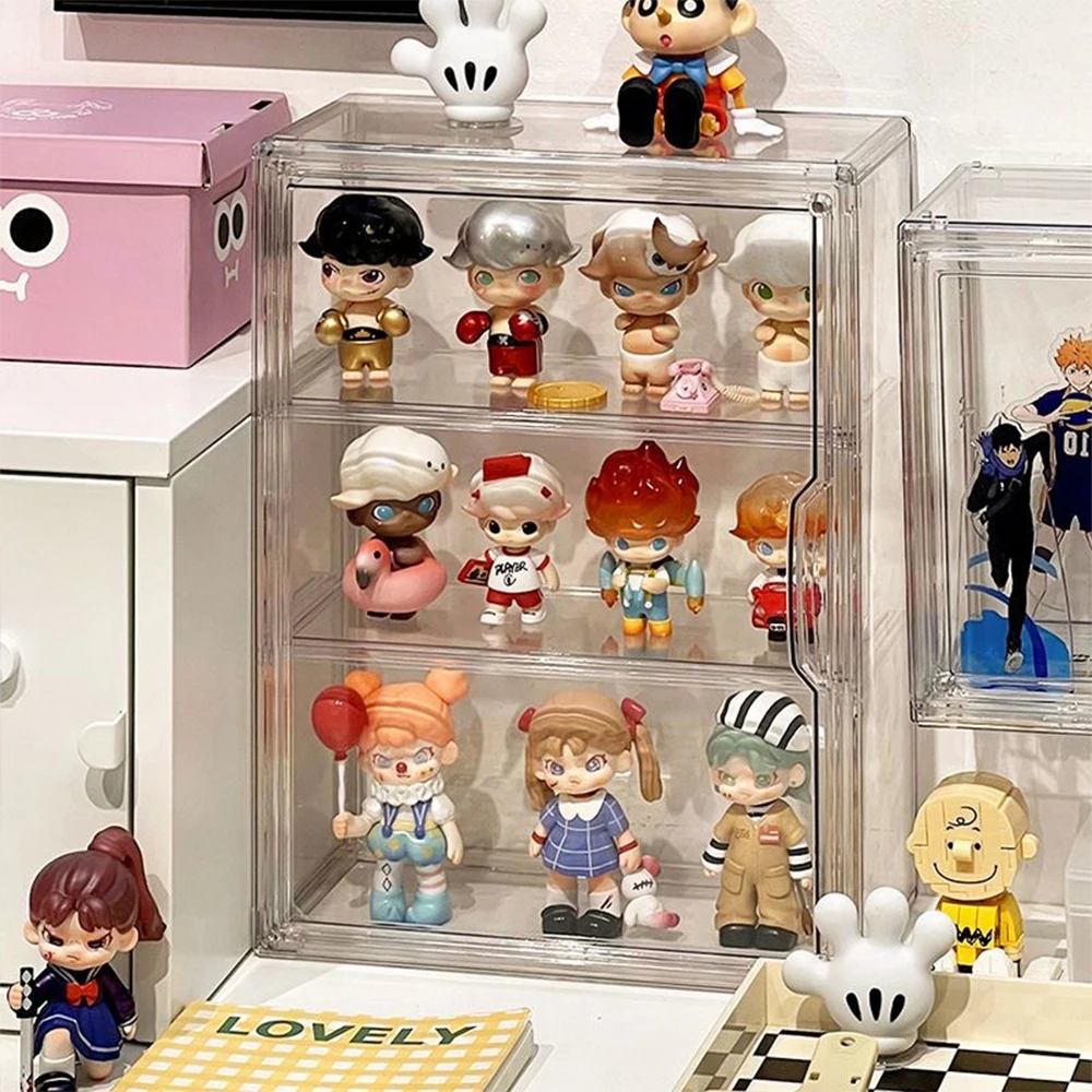 Voltsify Wall Mount Transparent 3-Tier Storage Display Case Hand-made Box Doll Frame Blind Box Storage Display Rack