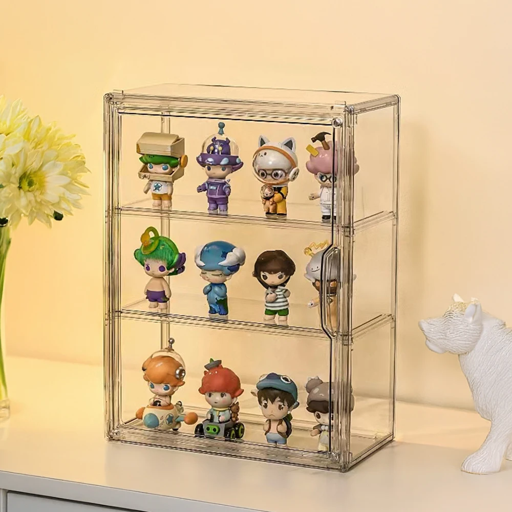 Voltsify Wall Mount Transparent 3-Tier Storage Display Case Hand-made Box Doll Frame Blind Box Storage Display Rack