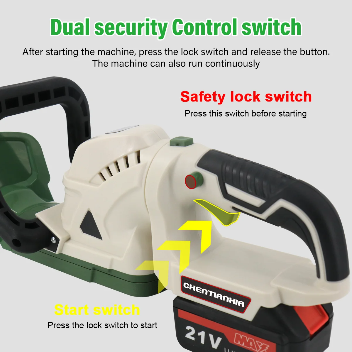 Brushless Cordless Hedge Trimmer Tree Branch Cutter Tool with 2Battery & Charger for Precision Gardening