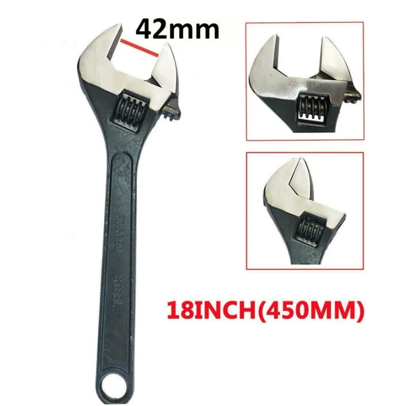 BRIEFNESS Wrench Motorcycle Repair Tool Workshop Repair Tool Black Adjustable Wrench Multi-Purpose Tool 18"/450 mm