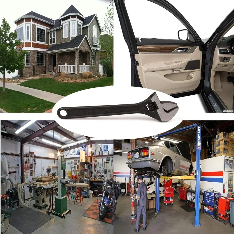 BRIEFNESS Wrench Motorcycle Repair Tool Workshop Repair Tool Black Adjustable Wrench Multi-Purpose Tool 18"/450 mm