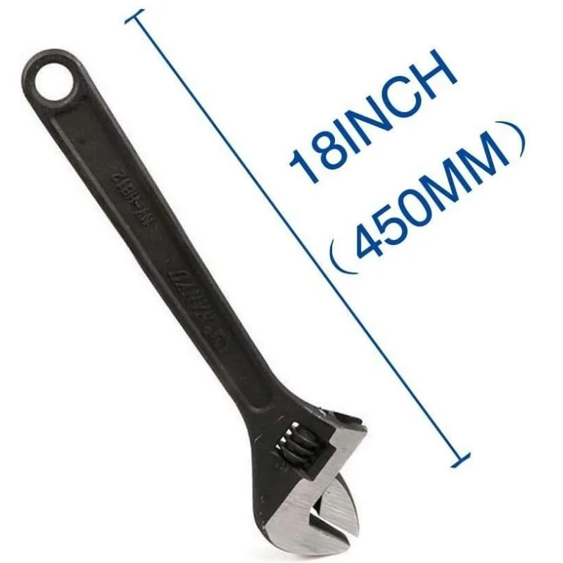 BRIEFNESS Wrench Motorcycle Repair Tool Workshop Repair Tool Black Adjustable Wrench Multi-Purpose Tool 18"/450 mm