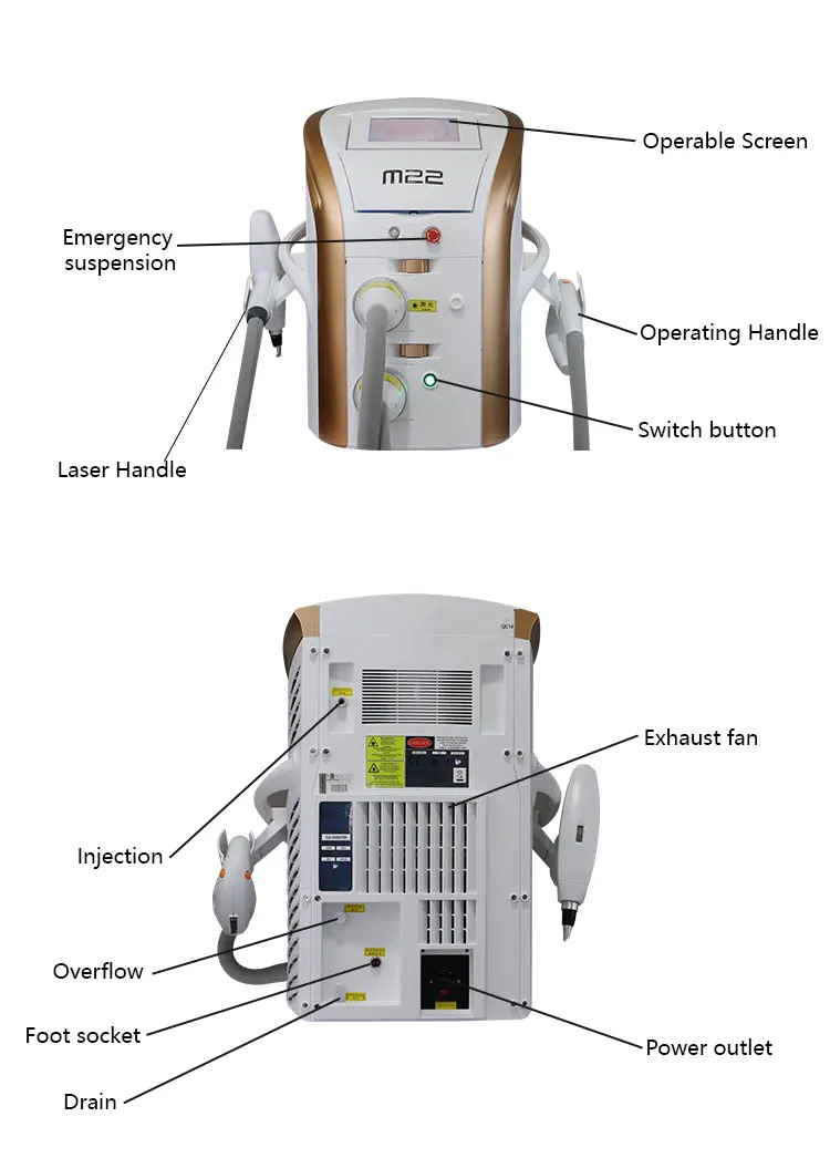 Factory Direct Sales M22 Photon Skin Rejuvenation OPT IPL Vascular Acne Removal Nd Yag Tattoo Remove Hair Removal Machine