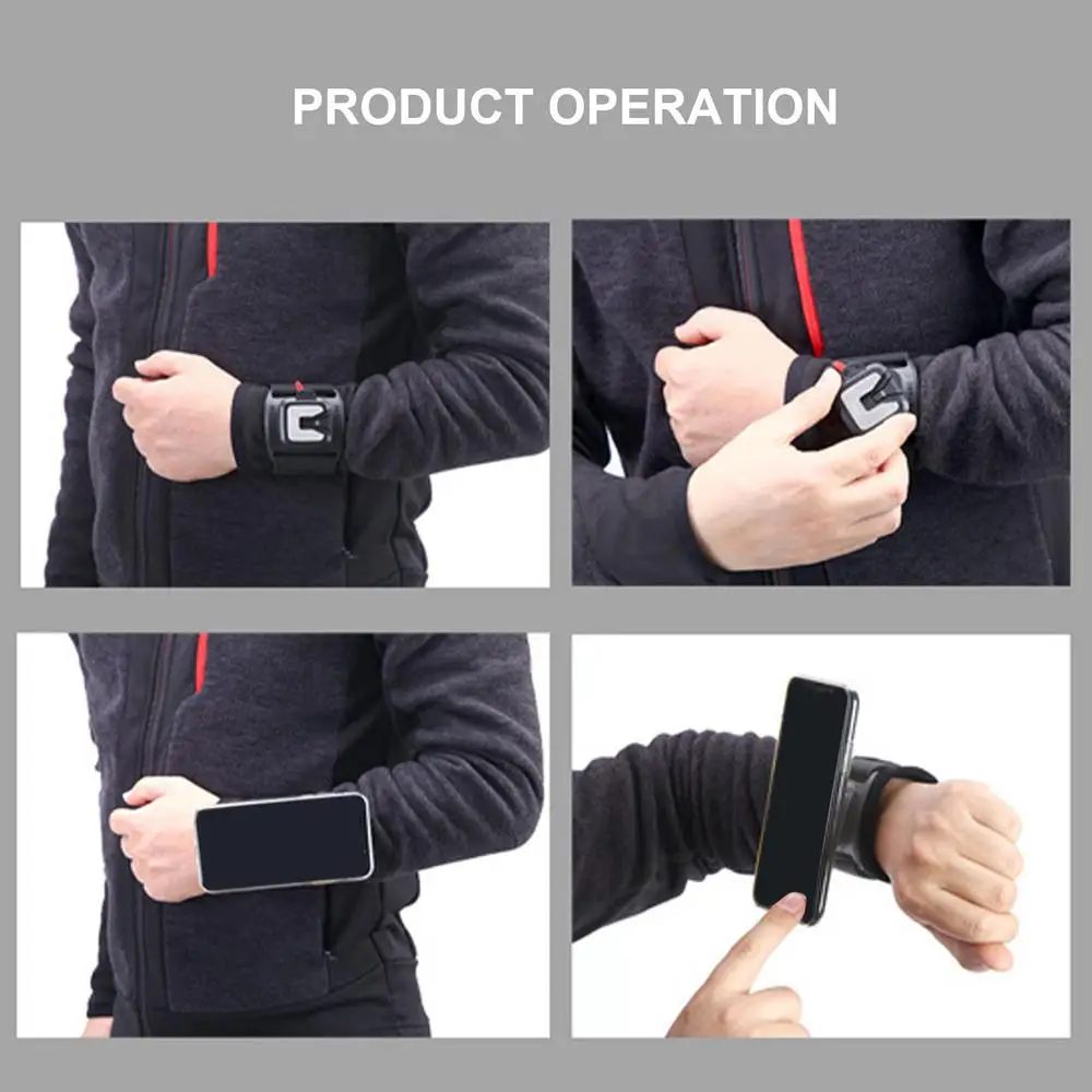 360 Degree Rotatable Wristband Cell Phone Wrist Holder Biking Detachable Armband Cellphone Bracket For Smartphones Accessories