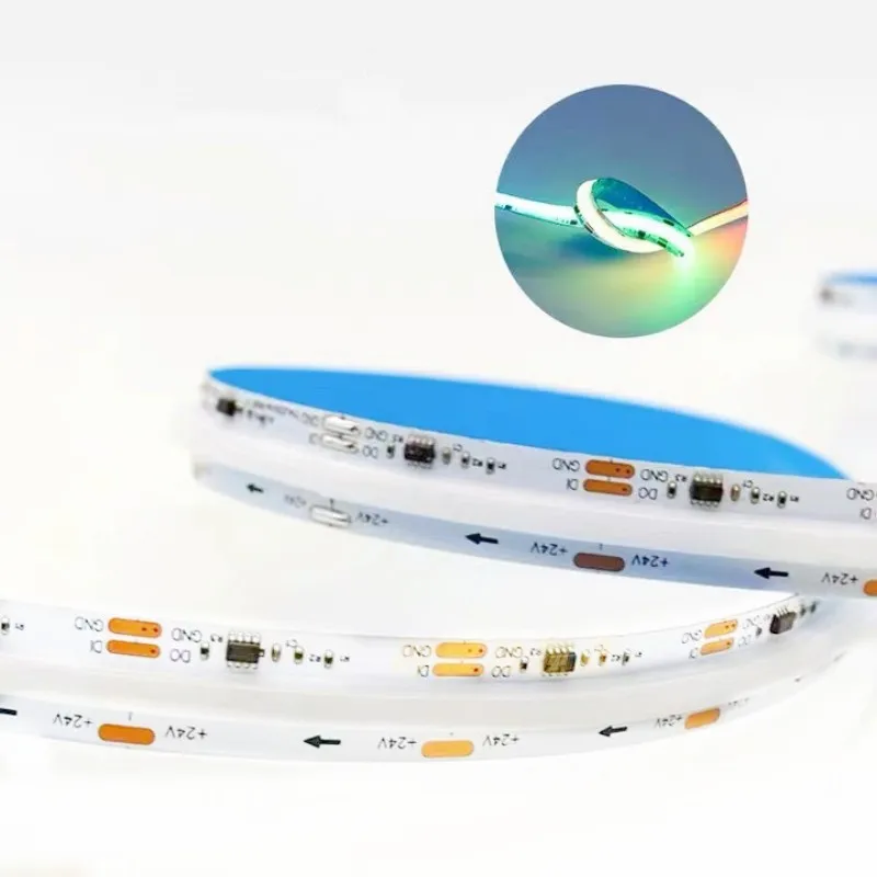 24V FCOB COB LED Light Strip RGB Dream Full Color Pixel Addressable 720 LEDs 12mm High Density Flexible FOB Led Lights for Room