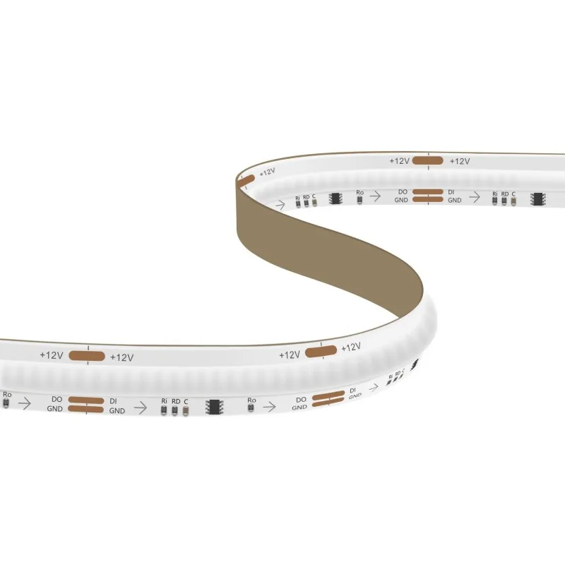 24V FCOB COB LED Light Strip RGB Dream Full Color Pixel Addressable 720 LEDs 12mm High Density Flexible FOB Led Lights for Room