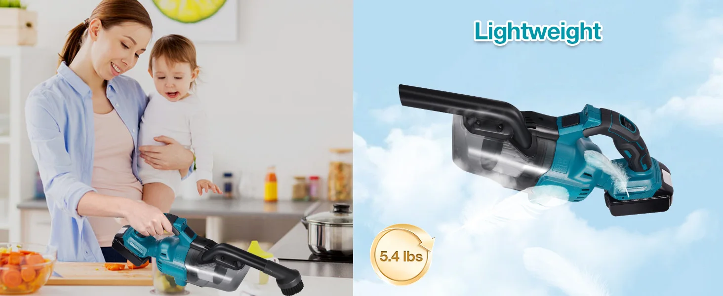 Electric Vacuum Cleaner Handheld Cordless Vacuum Home Car Dual Use Portable High Power Cleaning Tool for Makita 18V Battery