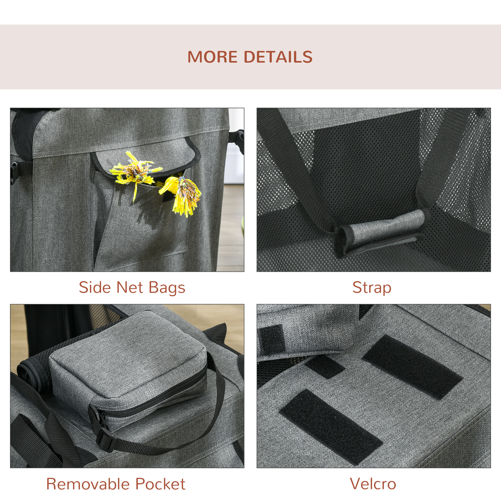 PawHut Folding Pet Carrier Bag House W/ Cushion Storage