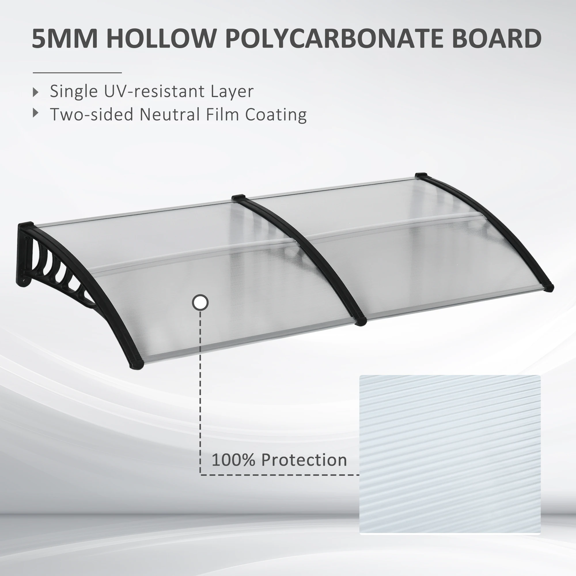 Outsunny Door Canopy Outdoor Awning Rain Shelter for Window Porch