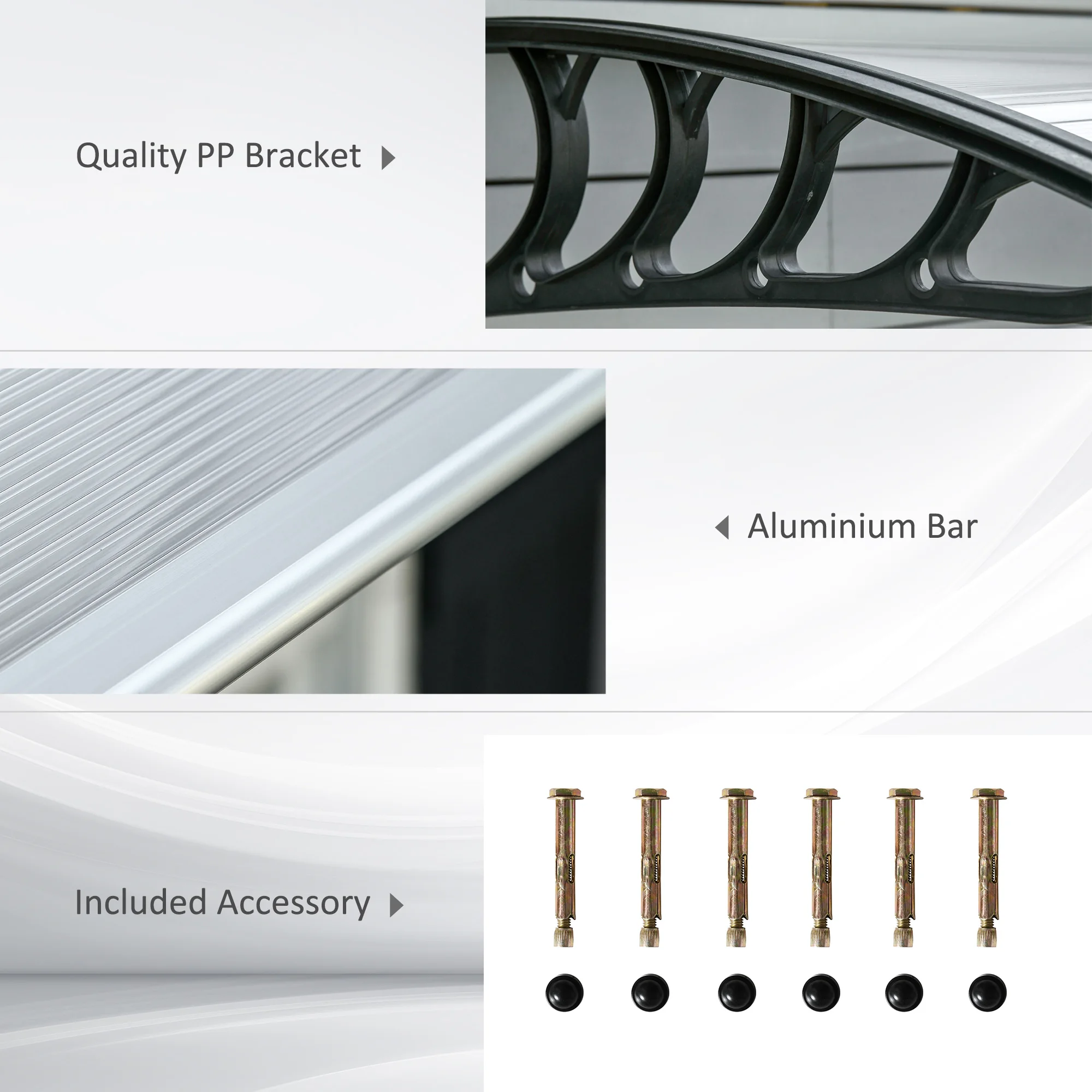 Outsunny Door Canopy Outdoor Awning Rain Shelter for Window Porch