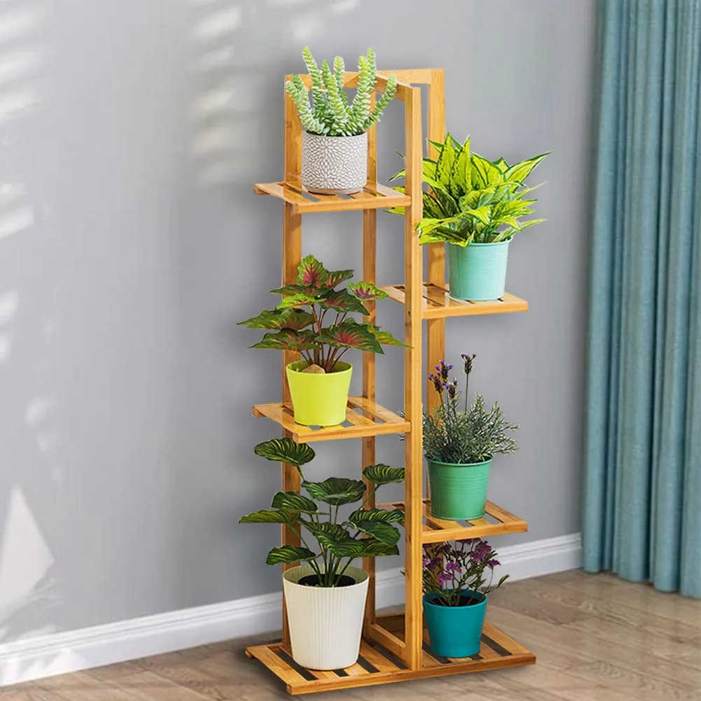 【Lifeideas】Rustic Wooden Multi-Tiered Potted Plant Stand