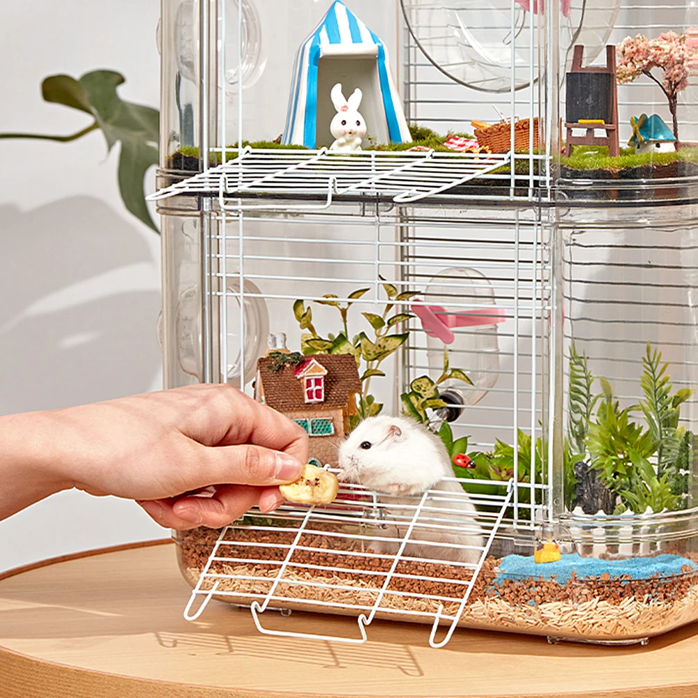 Tieker portable transparent hamster cage castle cage single and double-story villa gold wire cage small animal house