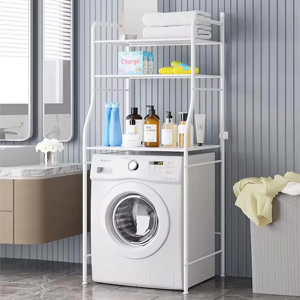 Haodirect 3-layer bathroom storage rack metal storage rack above toilet freestanding space saving rack