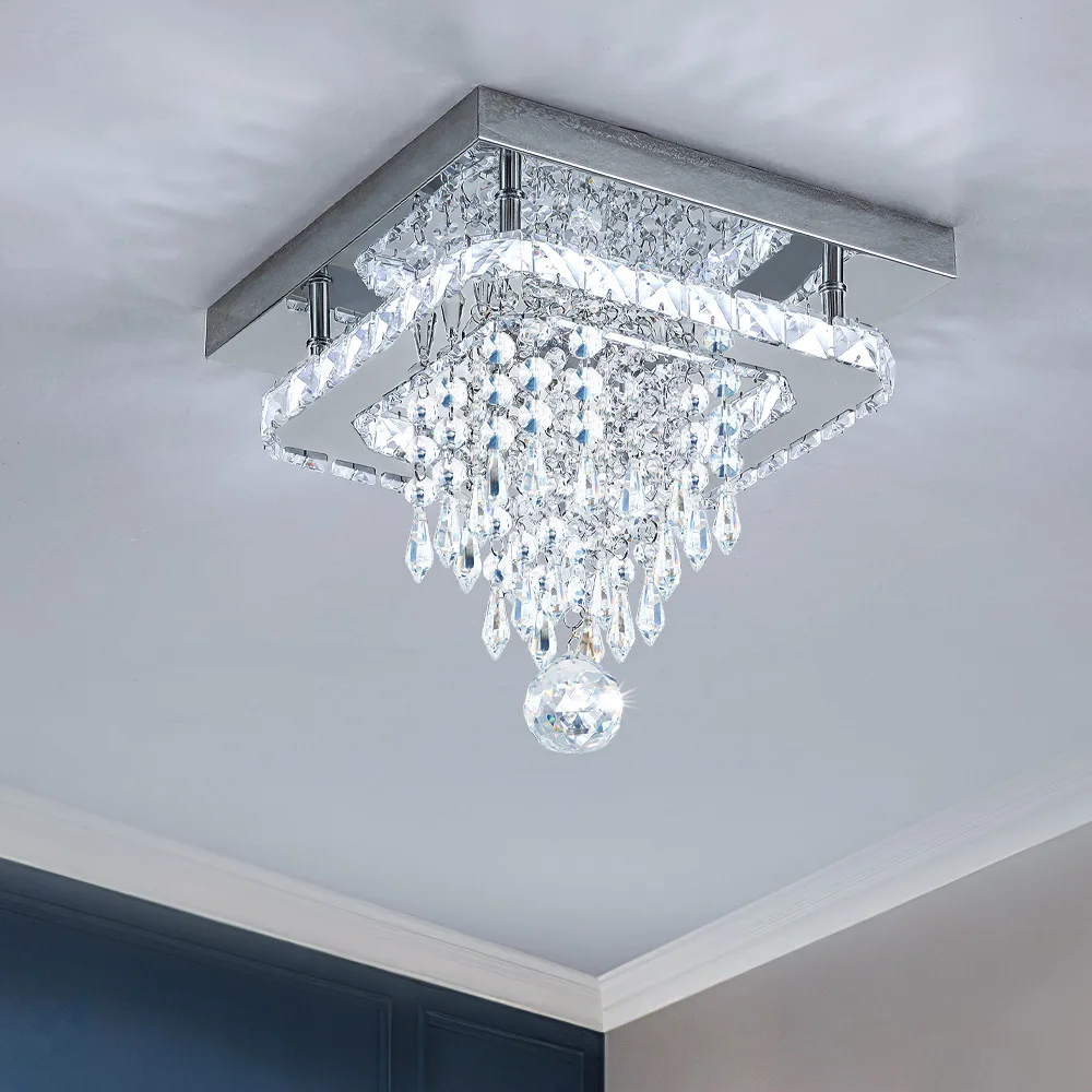 Voltsify Modern Crystal Ceiling Light with Droplets for Living Rooms, Bedrooms and Nurseries