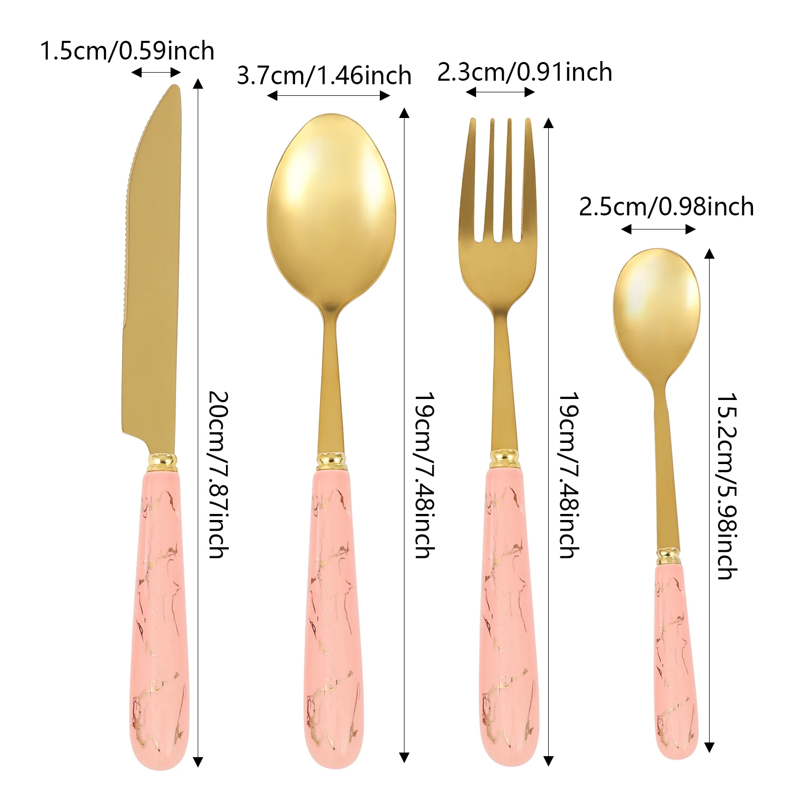 24 PCS Stainless Steel Flatware Set, Pink, Cutlery Set with Silverware Holder for Hotels