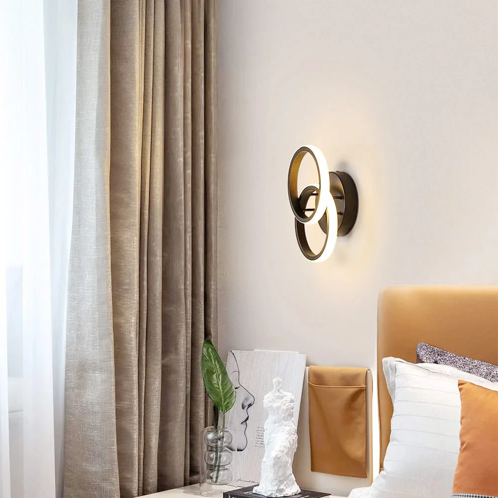 Small LED Ceiling Lights, Double Ring Ceiling Lamp for Bedroom Livingroom Dinningroom Cold White or Warm White to Choosed