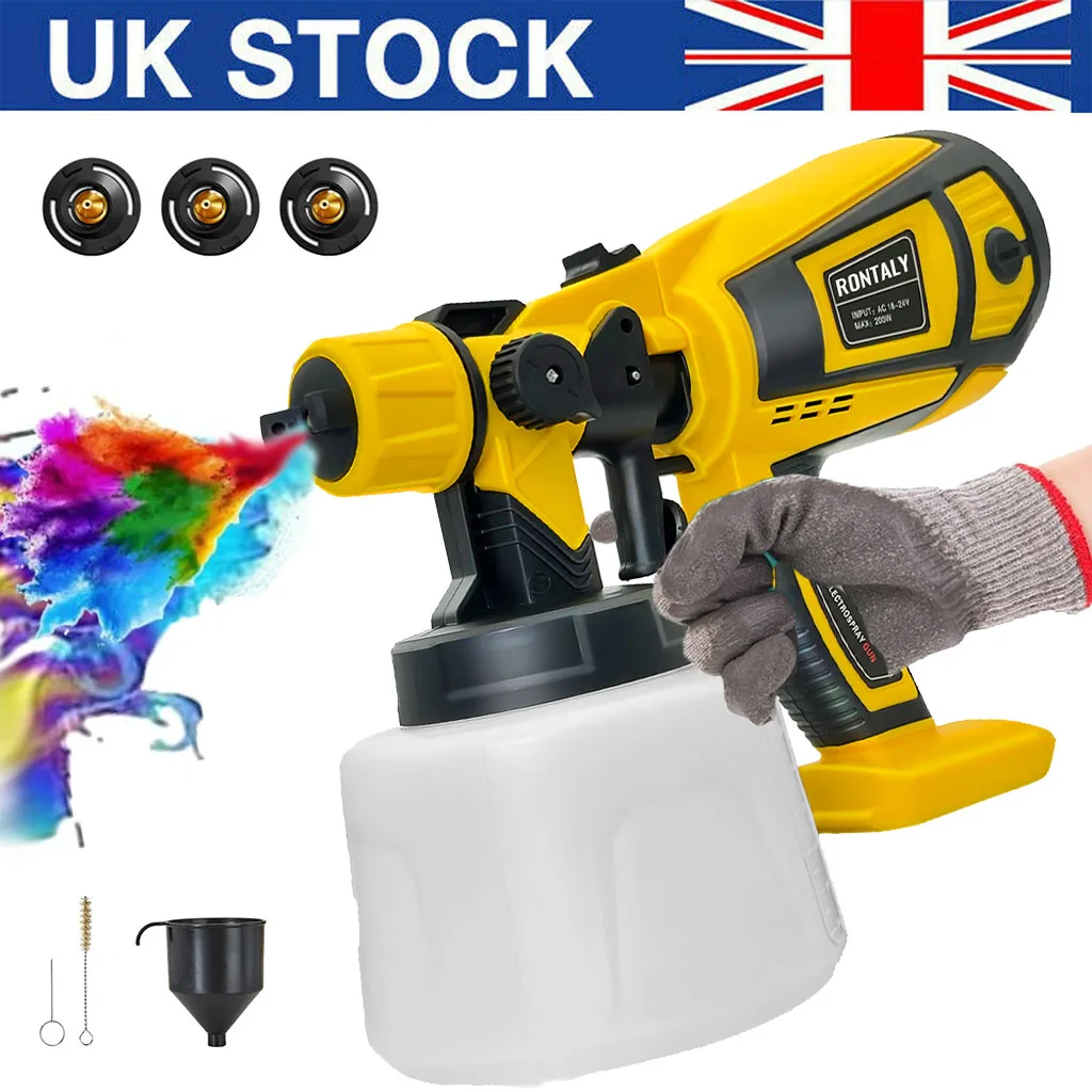 Paint Sprayer Cordless Compatible with DeWalt 18v Battery Powered HVLP Power Spray Gun XR UK(Tool Only)