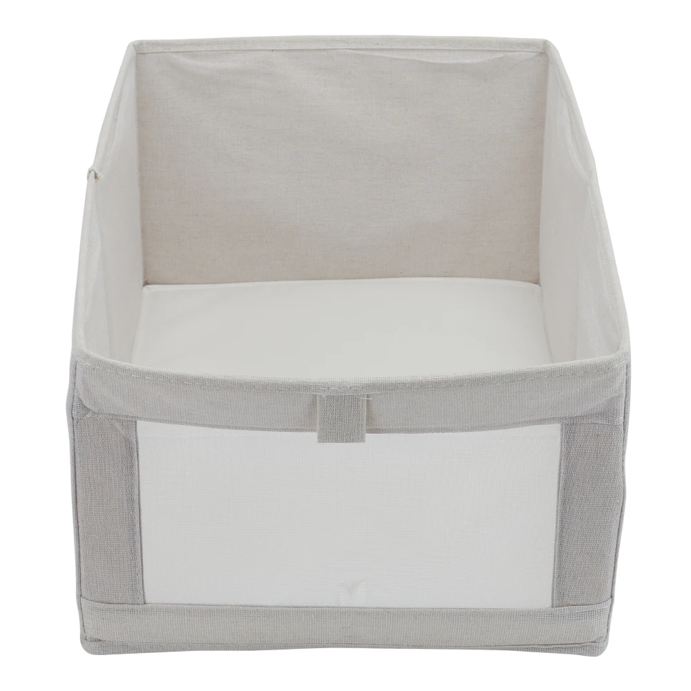 Voltsify Beige Foldable Fabric Clothes Jeans Storage Organizer, 30cm W x 44cm D x 20.5cm H