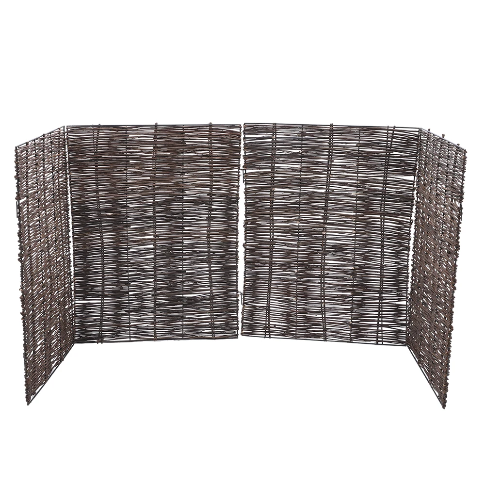 【Breeins】Garden Sanctuary Trash Can Fence Wicker Privacy Fence Outdoor Courtyard Multi Use Decoration